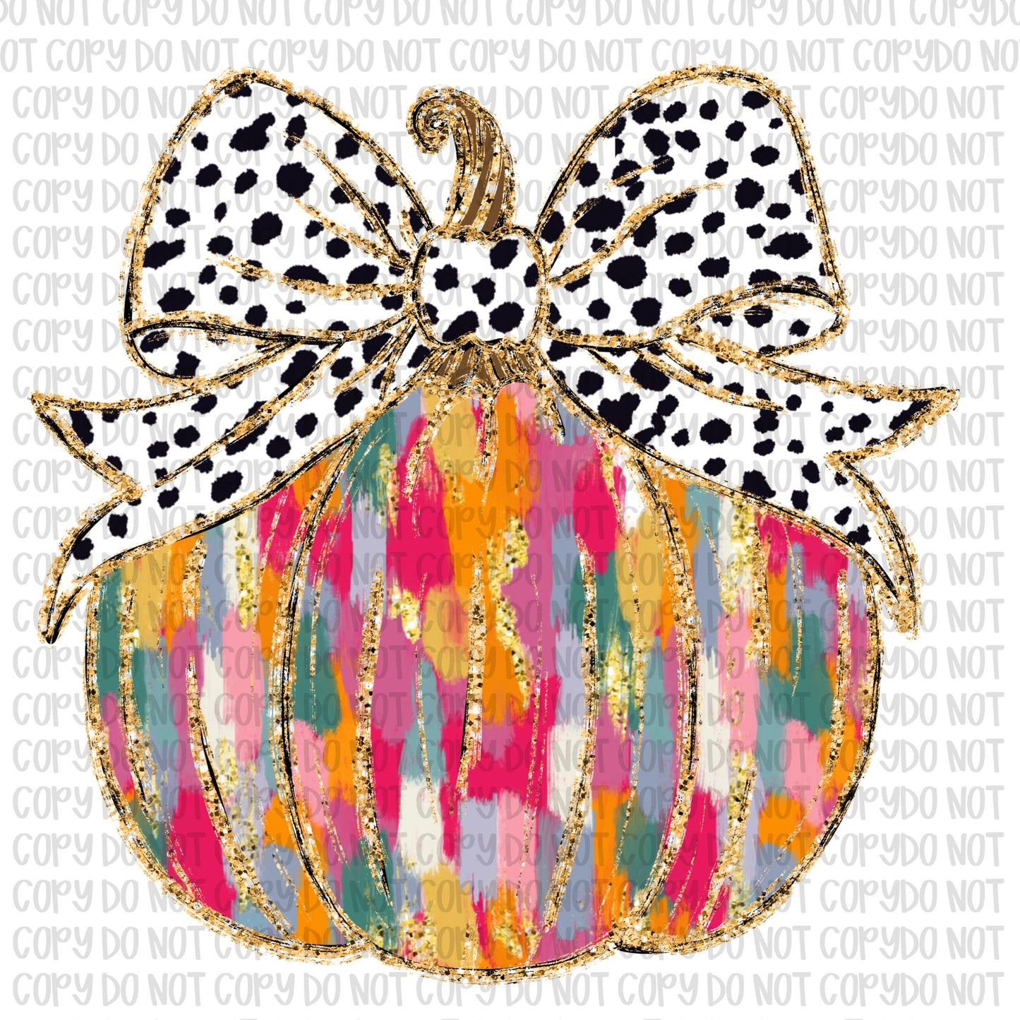 Bright Colorful Brushstroke Pumpkin