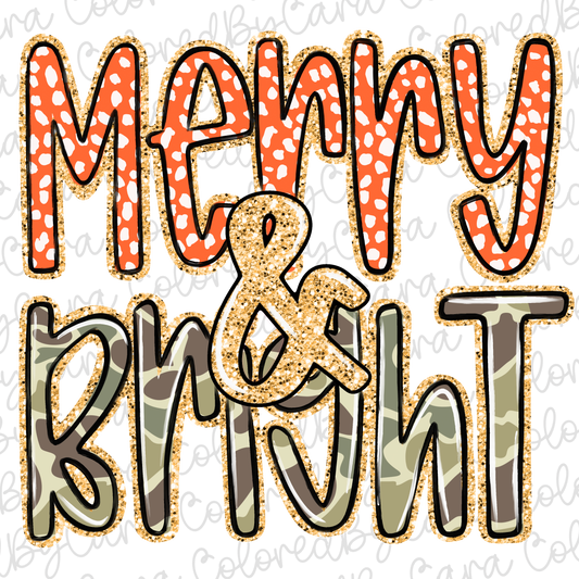 Merry & Bright Christmas PNG File