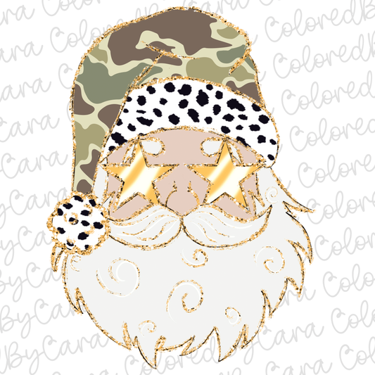 Camo Santa Christmas PNG File