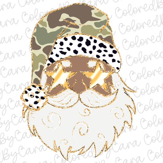 Camo Santa Christmas PNG File