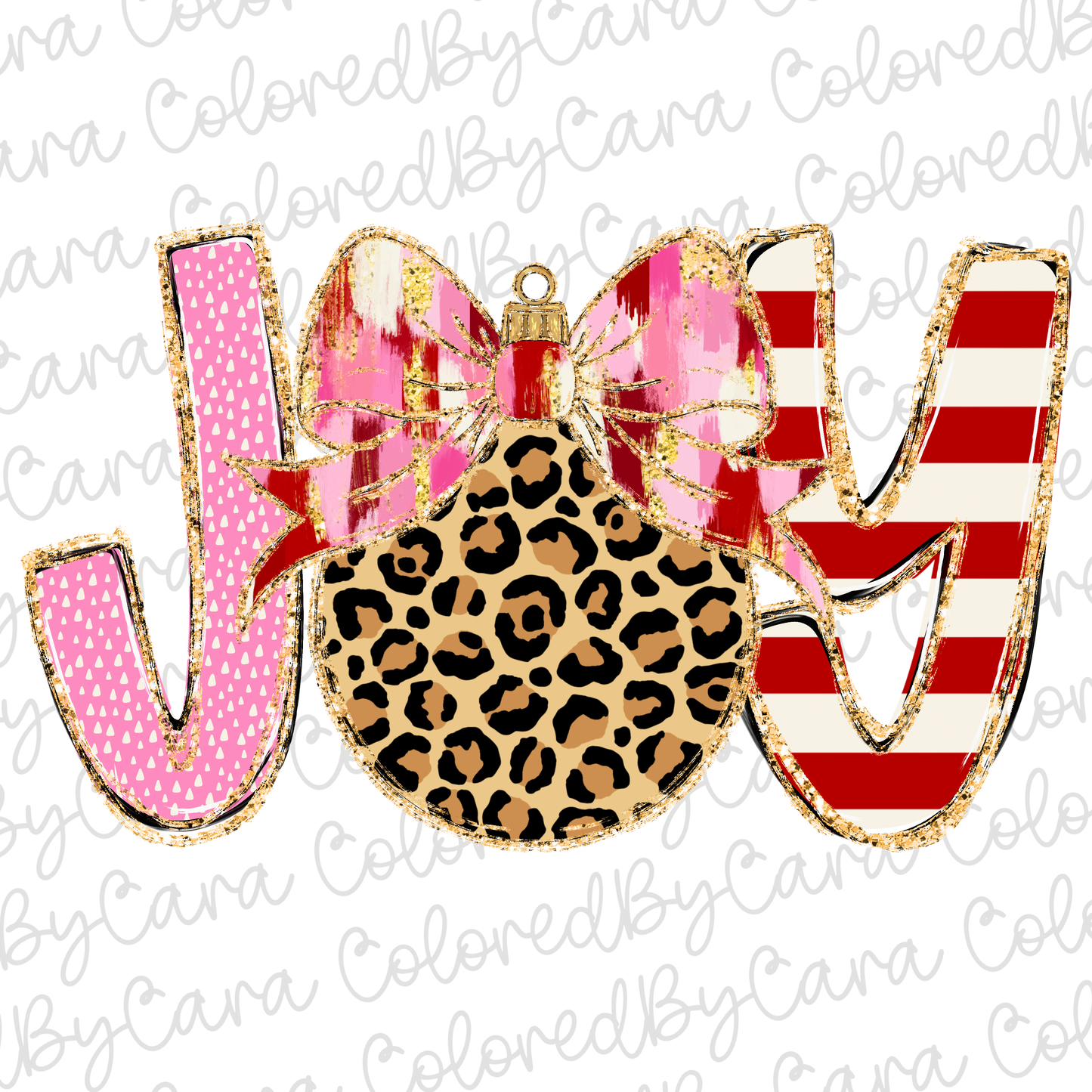 Cheetah JOY Christmas PNG File