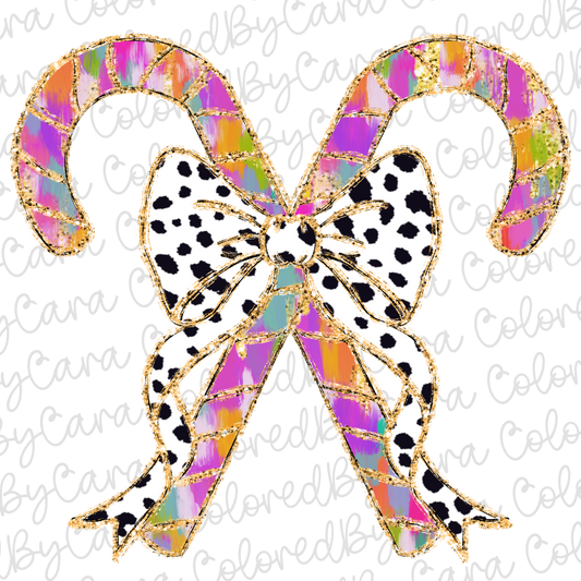 Colorful Coquette Candy Canes PNG File