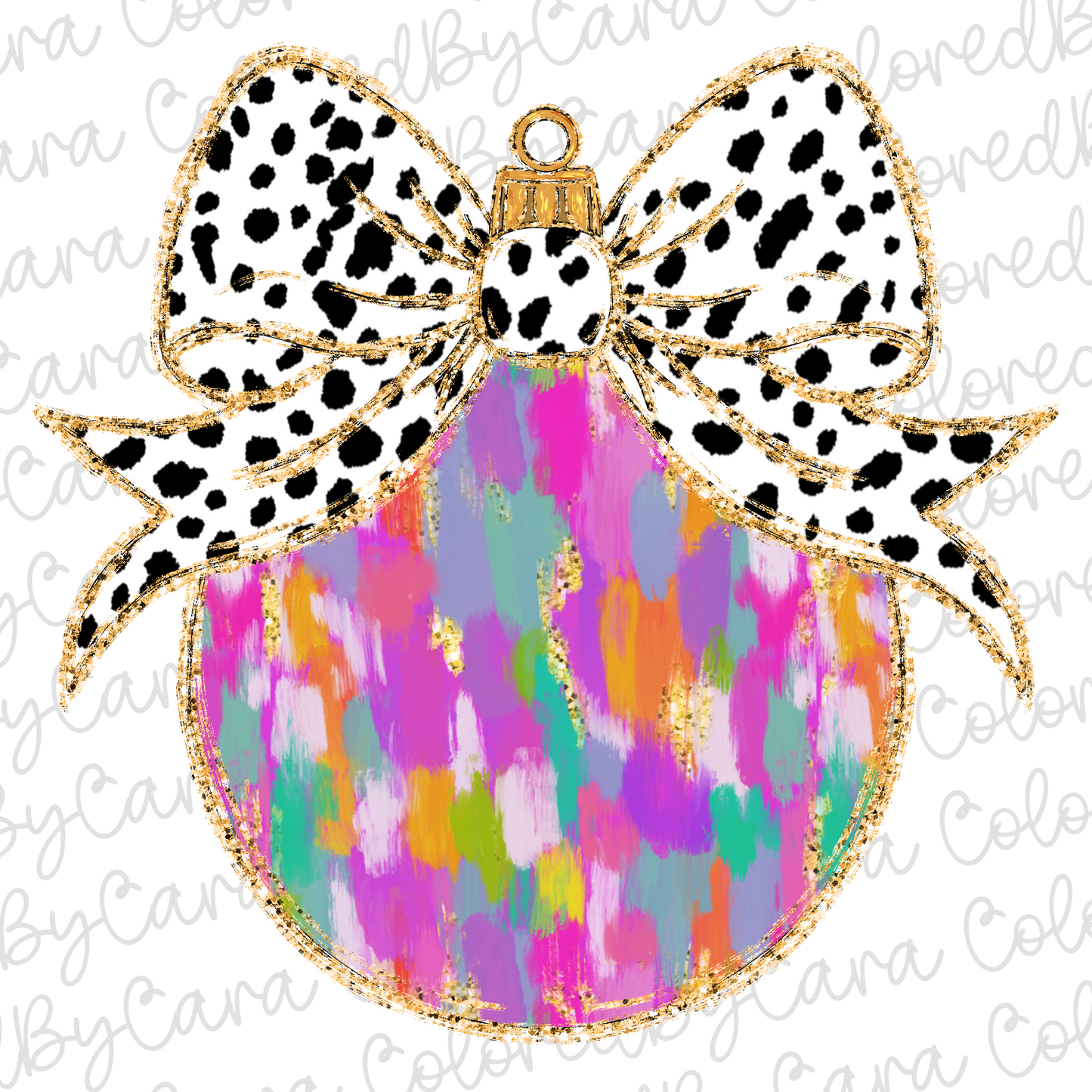 Colorful Coquette Ornament Christmas PNG File