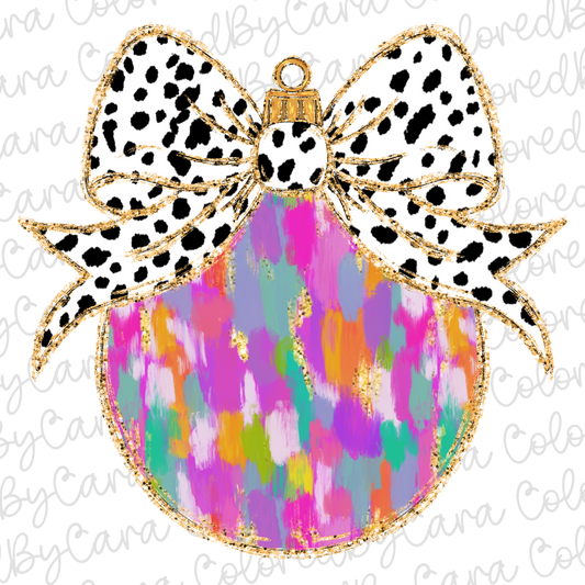 Colorful Coquette Ornament Christmas PNG File