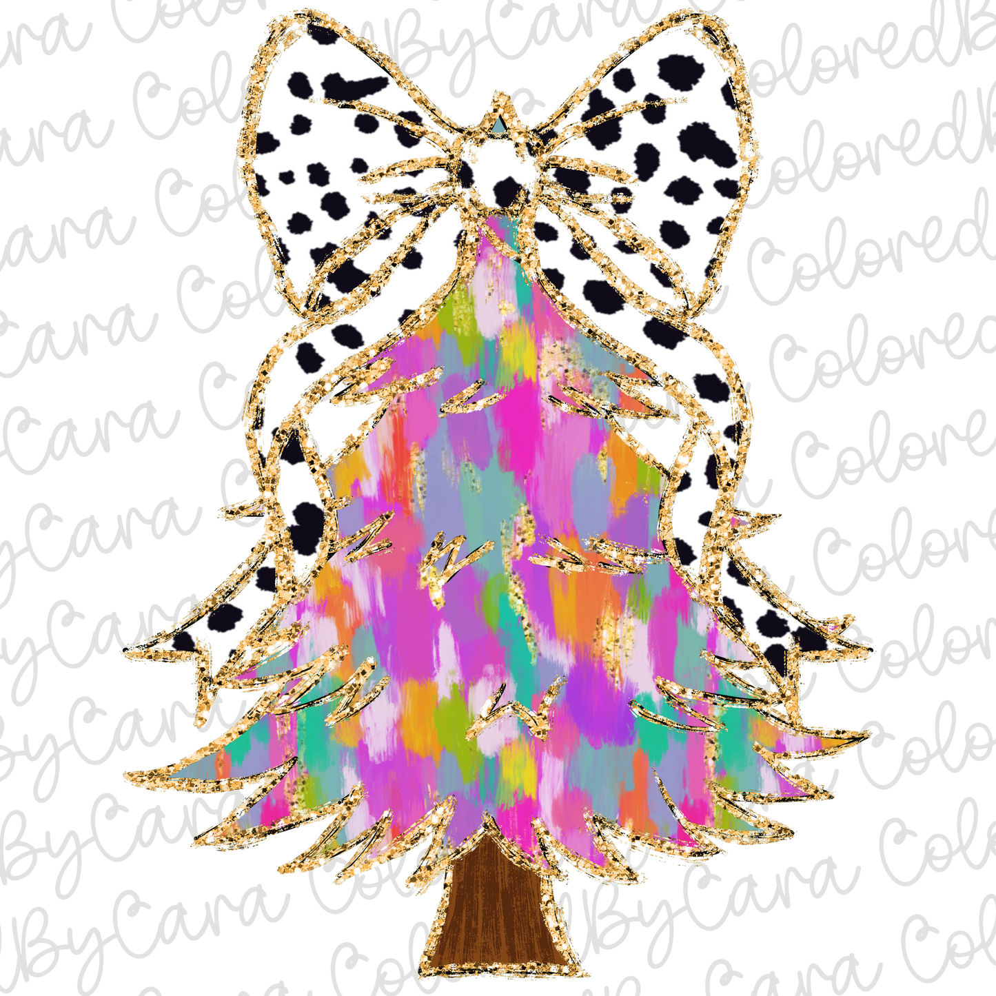 Colorful Coquette Christmas Tree PNG File