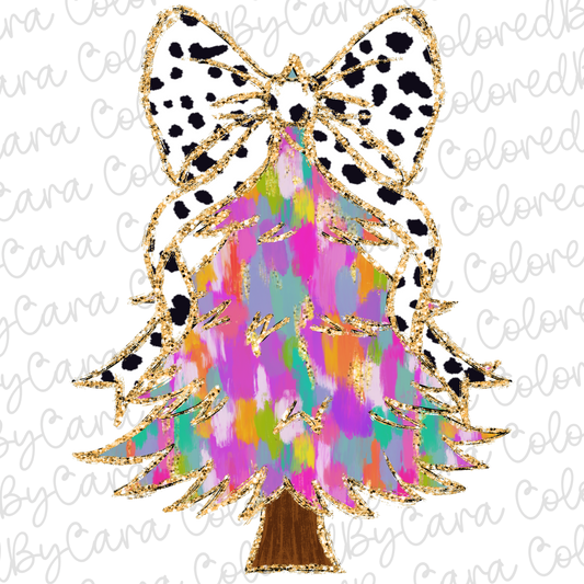 Colorful Coquette Christmas Tree PNG File