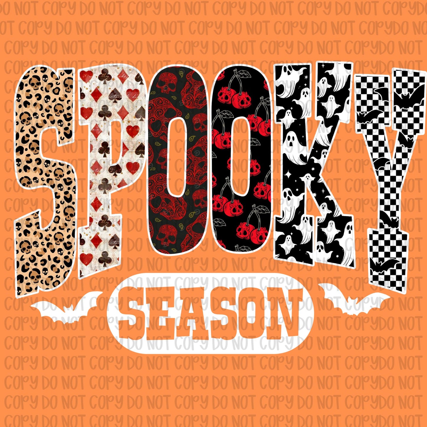 Leopard Checkered Spooky- White Text