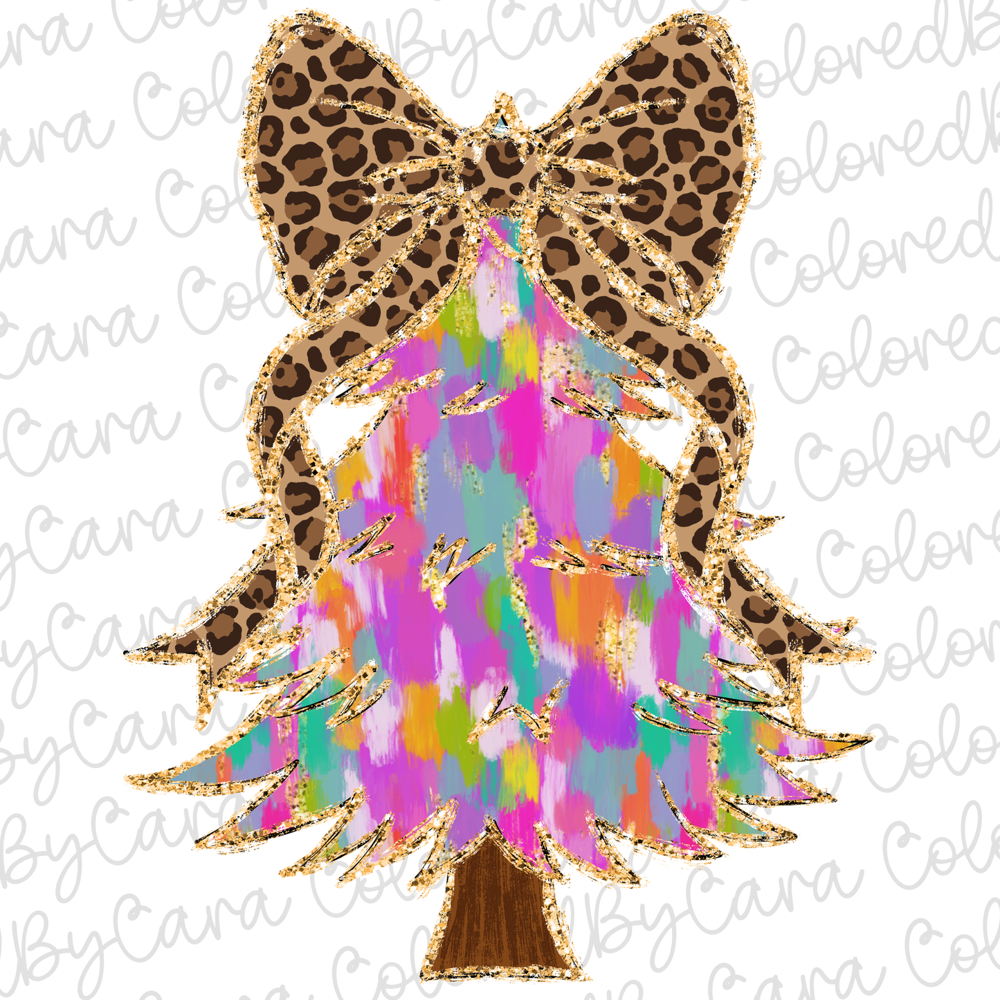 Colorful Coquette Christmas Tree PNG File