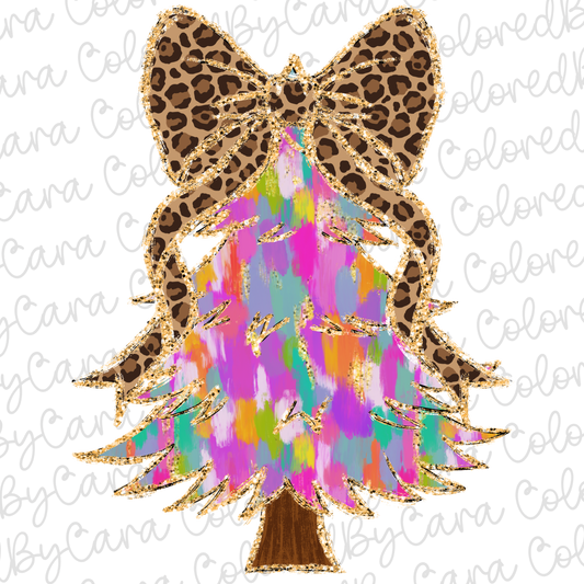 Colorful Coquette Christmas Tree PNG File