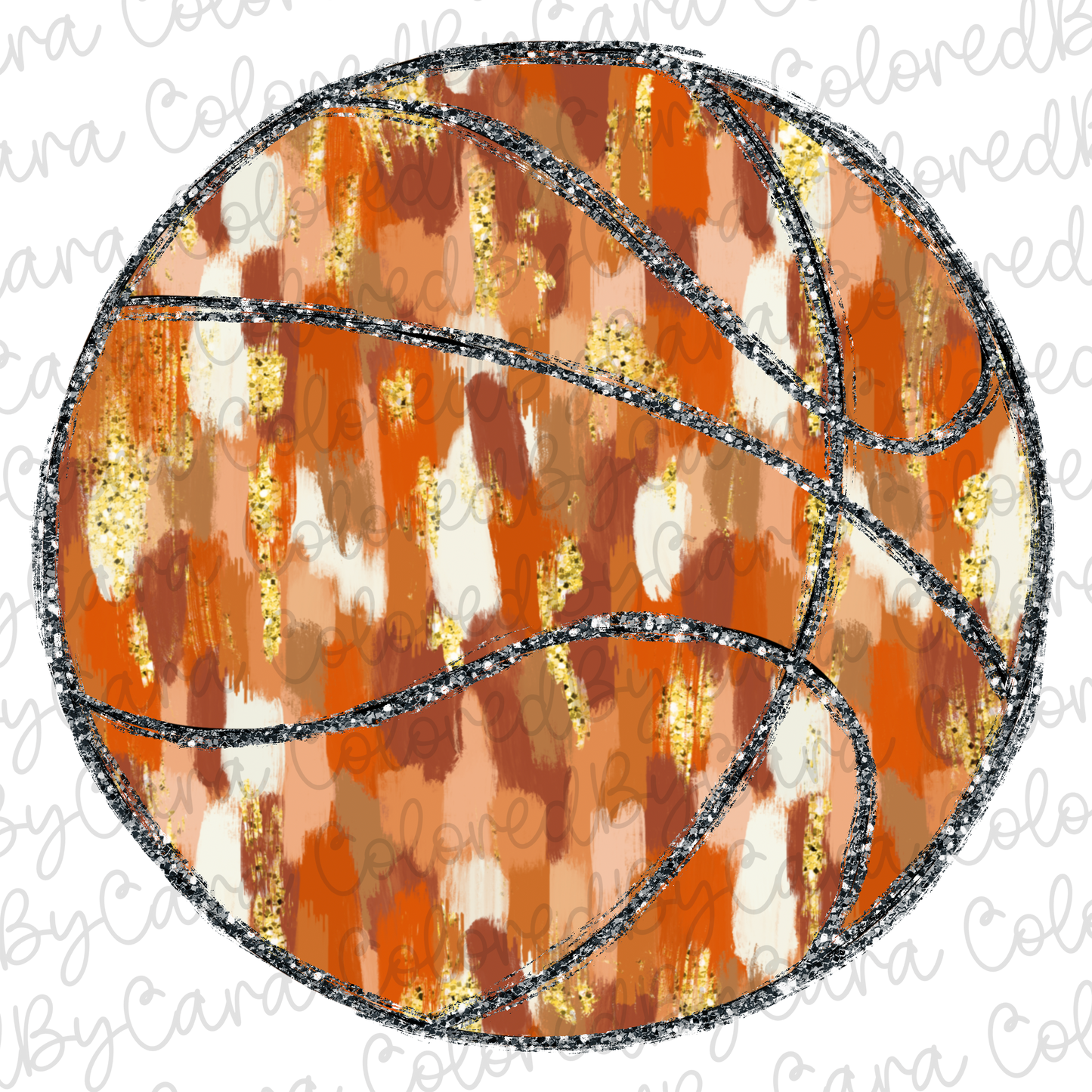 Black Glitter Basketball PNG File