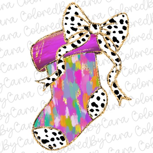 Colorful Coquette Stocking PNG File