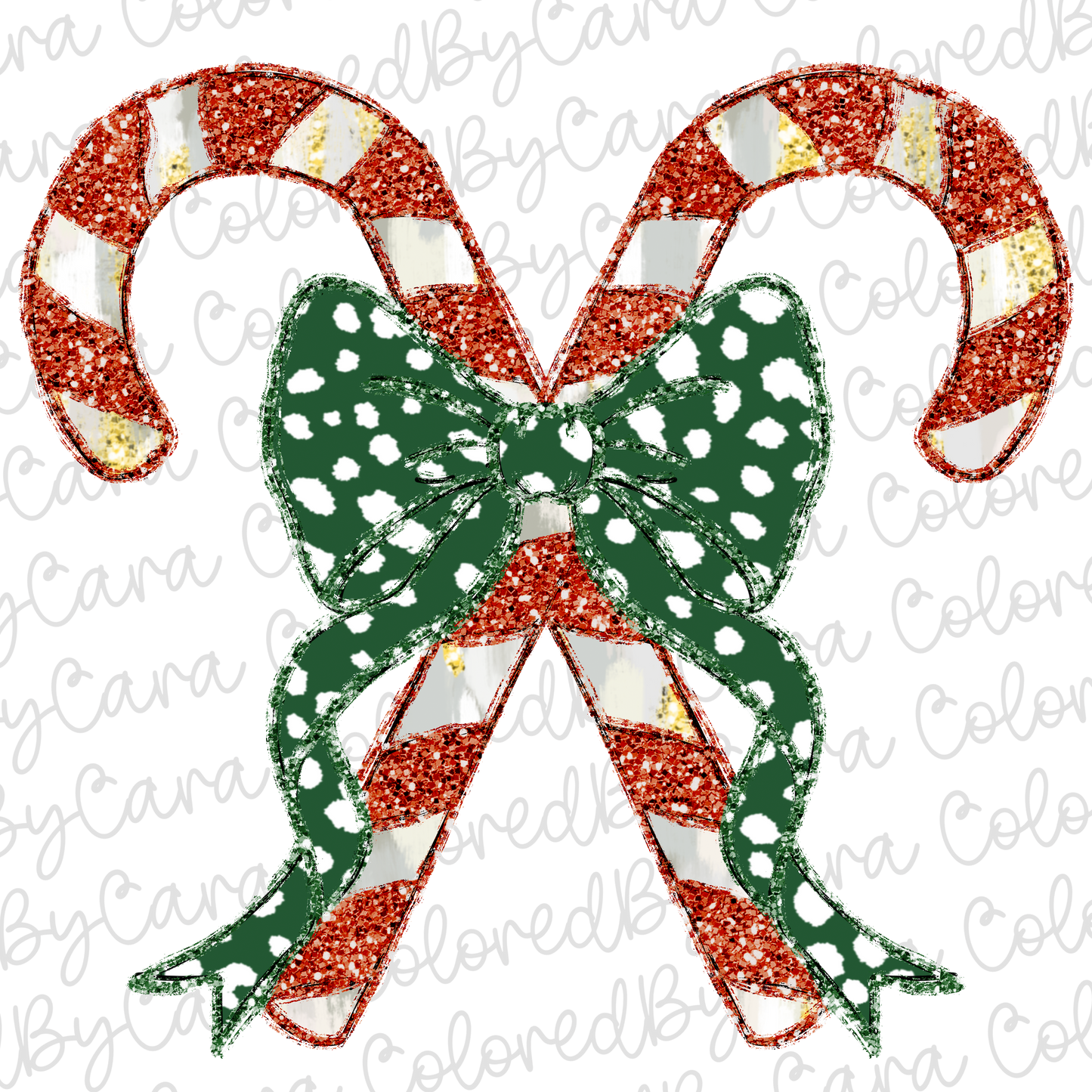 Coquette Candy Canes Christmas PNG File