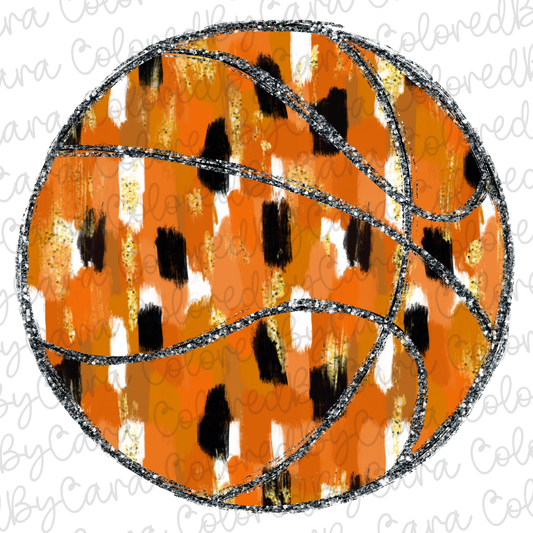 Black Glitter Basketball PNG File