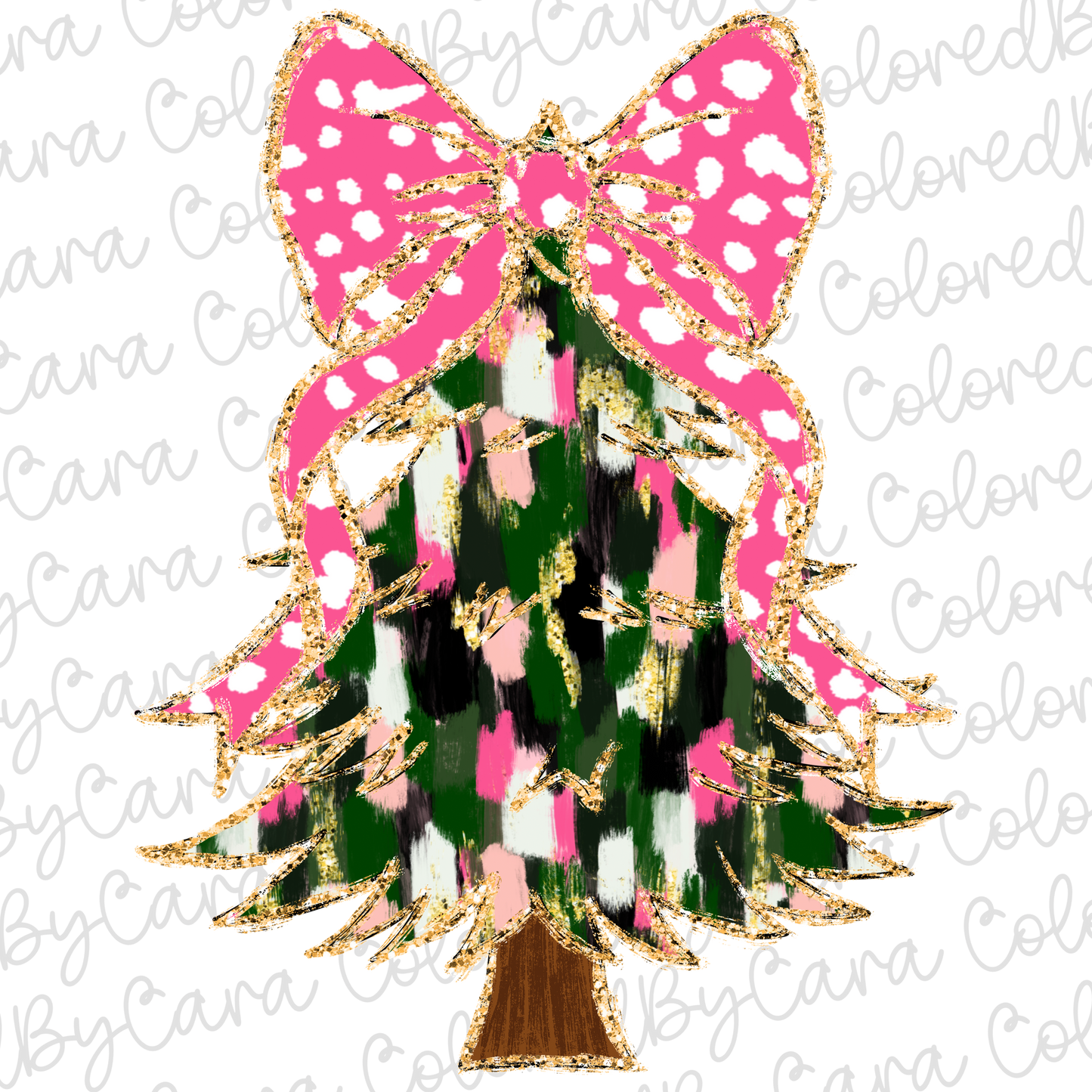 Colorful Coquette Christmas Tree PNG File