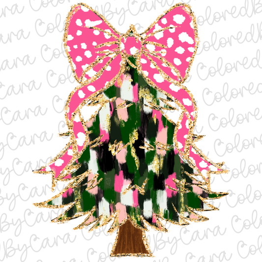 Colorful Coquette Christmas Tree PNG File