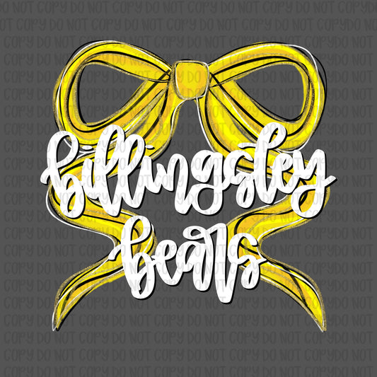 Billingsley Bears Bow (White Text)- UV DTF STICKER