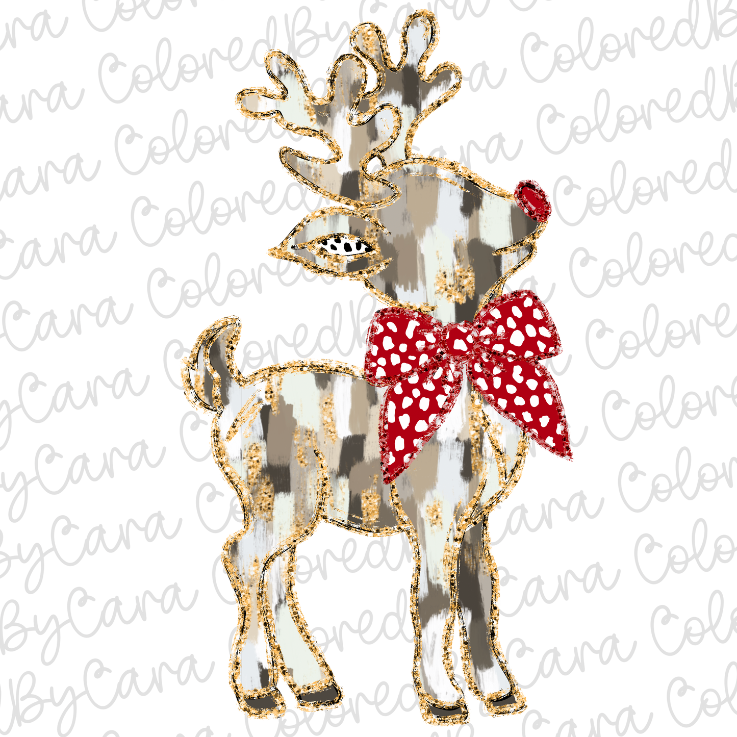 Coquette Reindeer Christmas PNG File