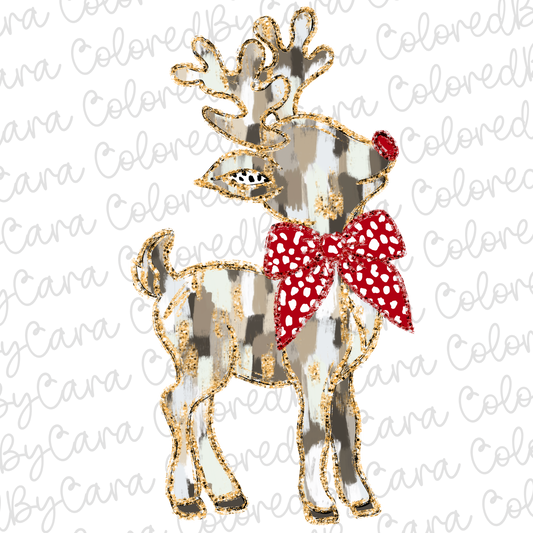 Coquette Reindeer Christmas PNG File