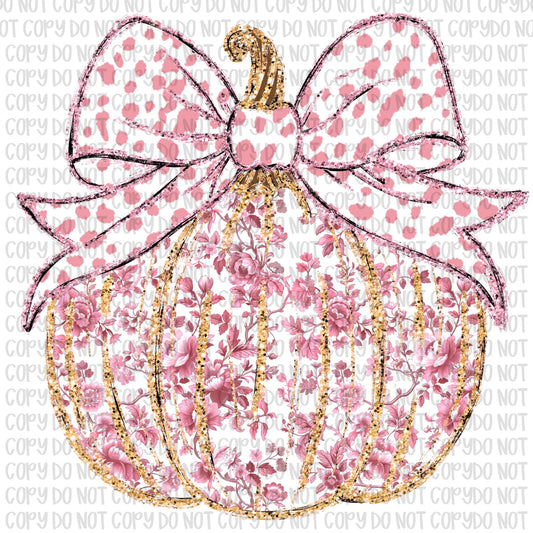 Pink Grand Millennial Pumpkin