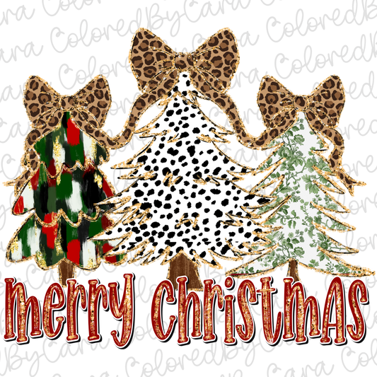 Coquette Christmas Tree Trio PNG File