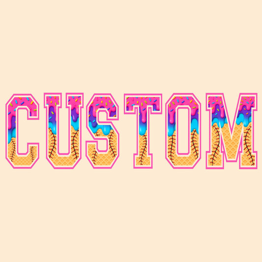 Custom Baseball Drip Word- UV DTF STICKER