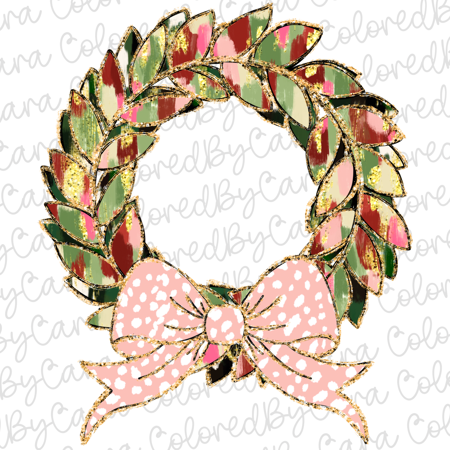 Colorful Coquette Style Wreath PNG File