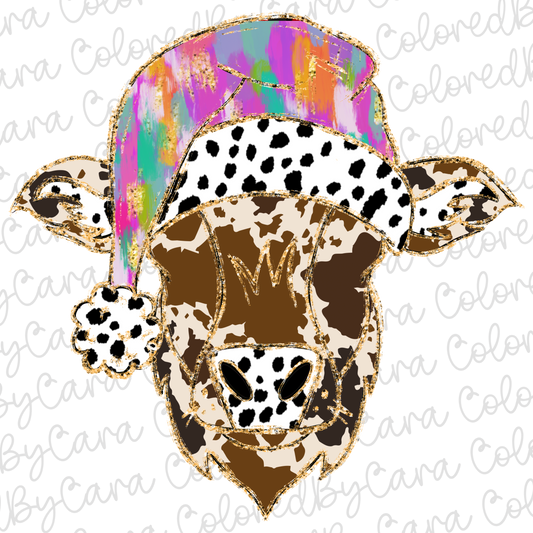 Christmas Cow PNG File
