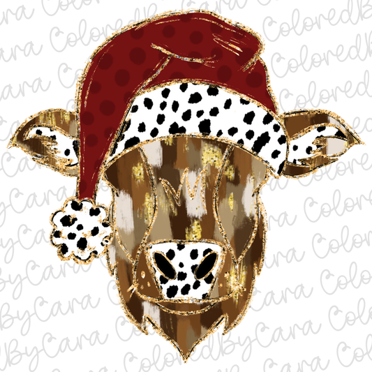 Christmas Cow PNG File