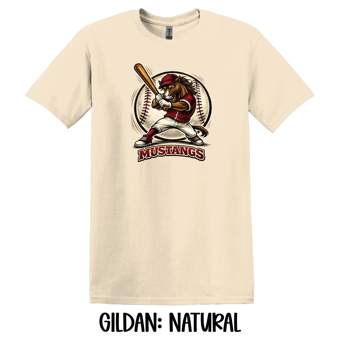 Mustangs Mascot Baseball- Gildan YOUTH