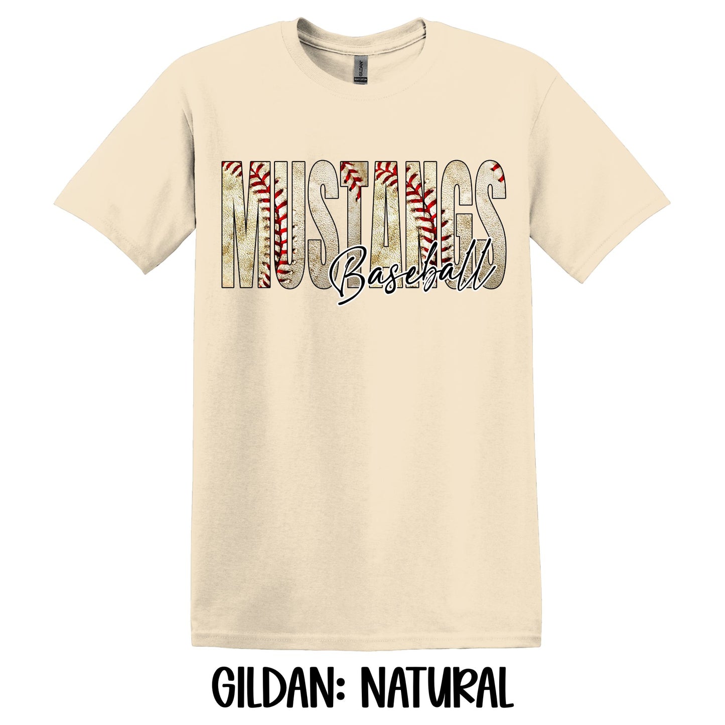 Baseball Letters Mustangs Baseball- Gildan YOUTH