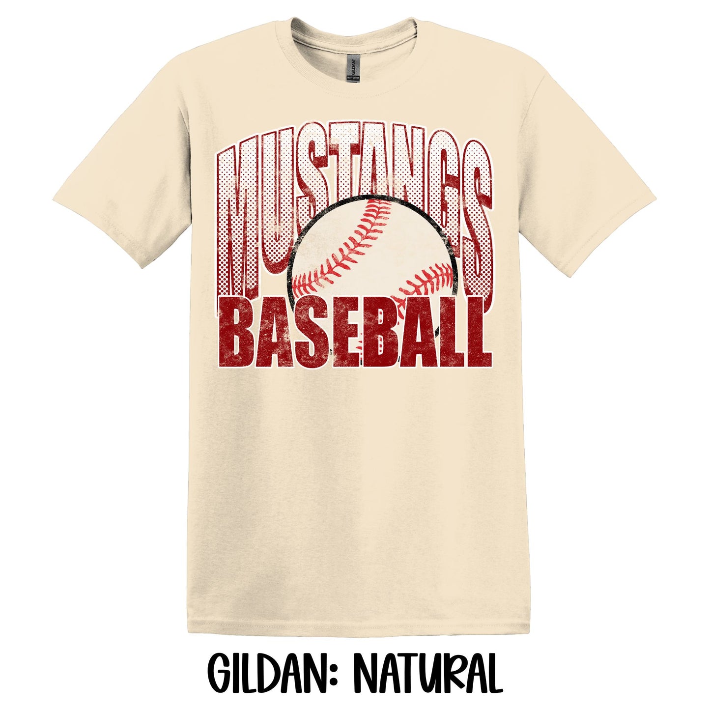 Distressed Mustangs Baseball- Gildan YOUTH