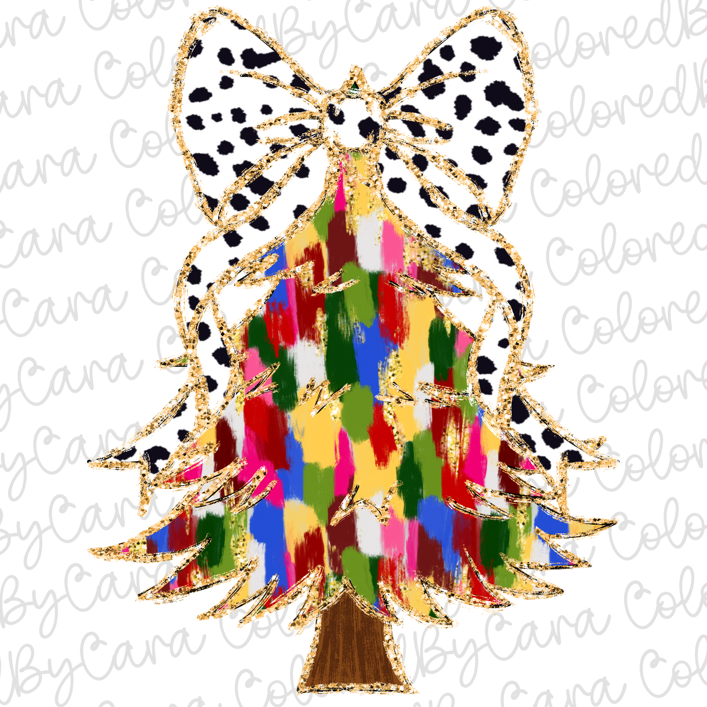 Colorful Coquette Christmas Tree PNG File