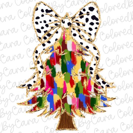 Colorful Coquette Christmas Tree PNG File