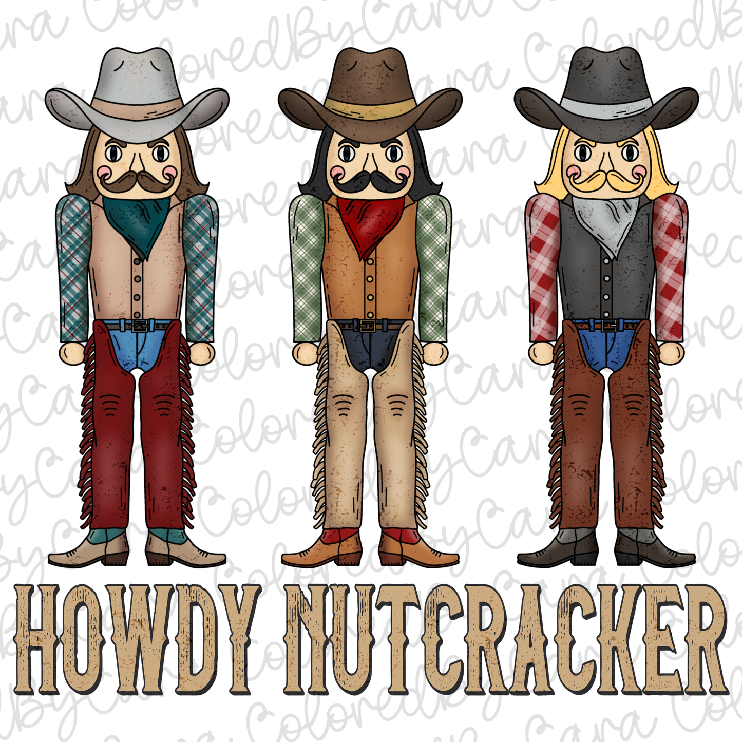 Cowboy Nutcrackers Christmas PNG File