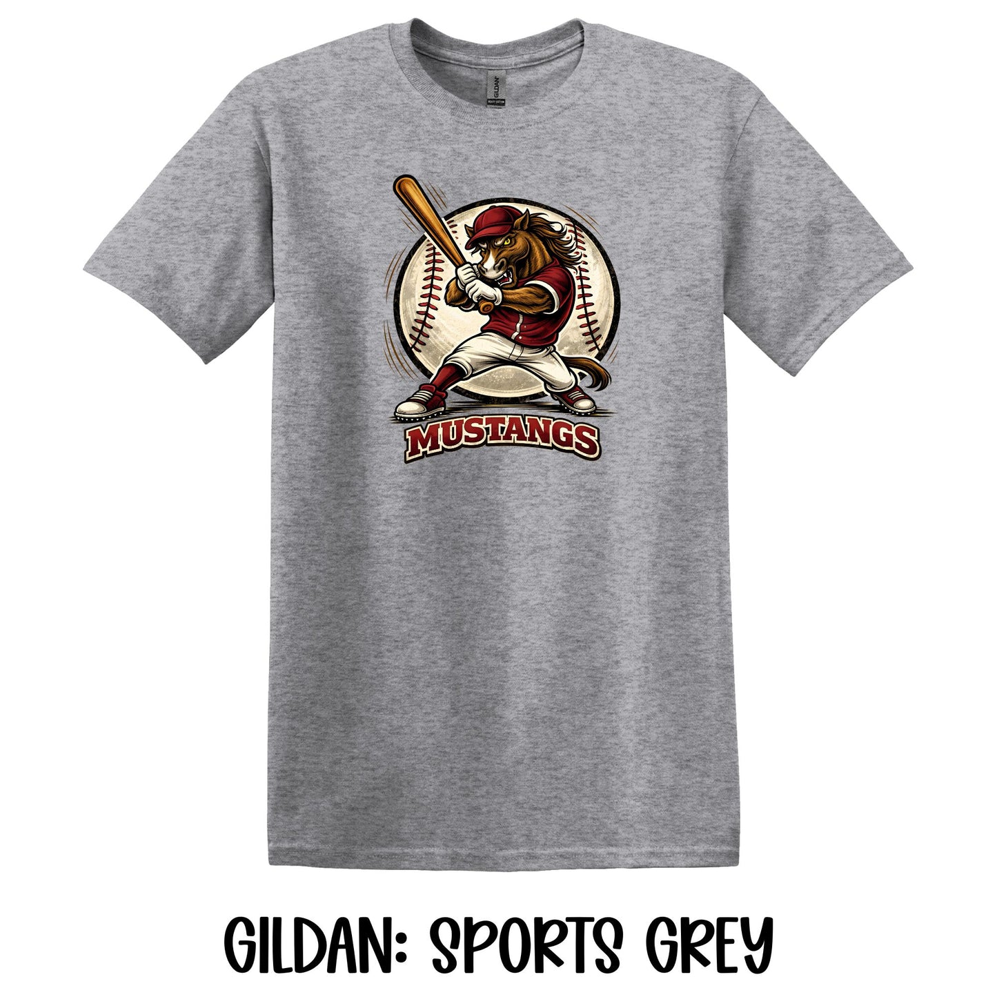 Mustangs Mascot Baseball- Gildan YOUTH
