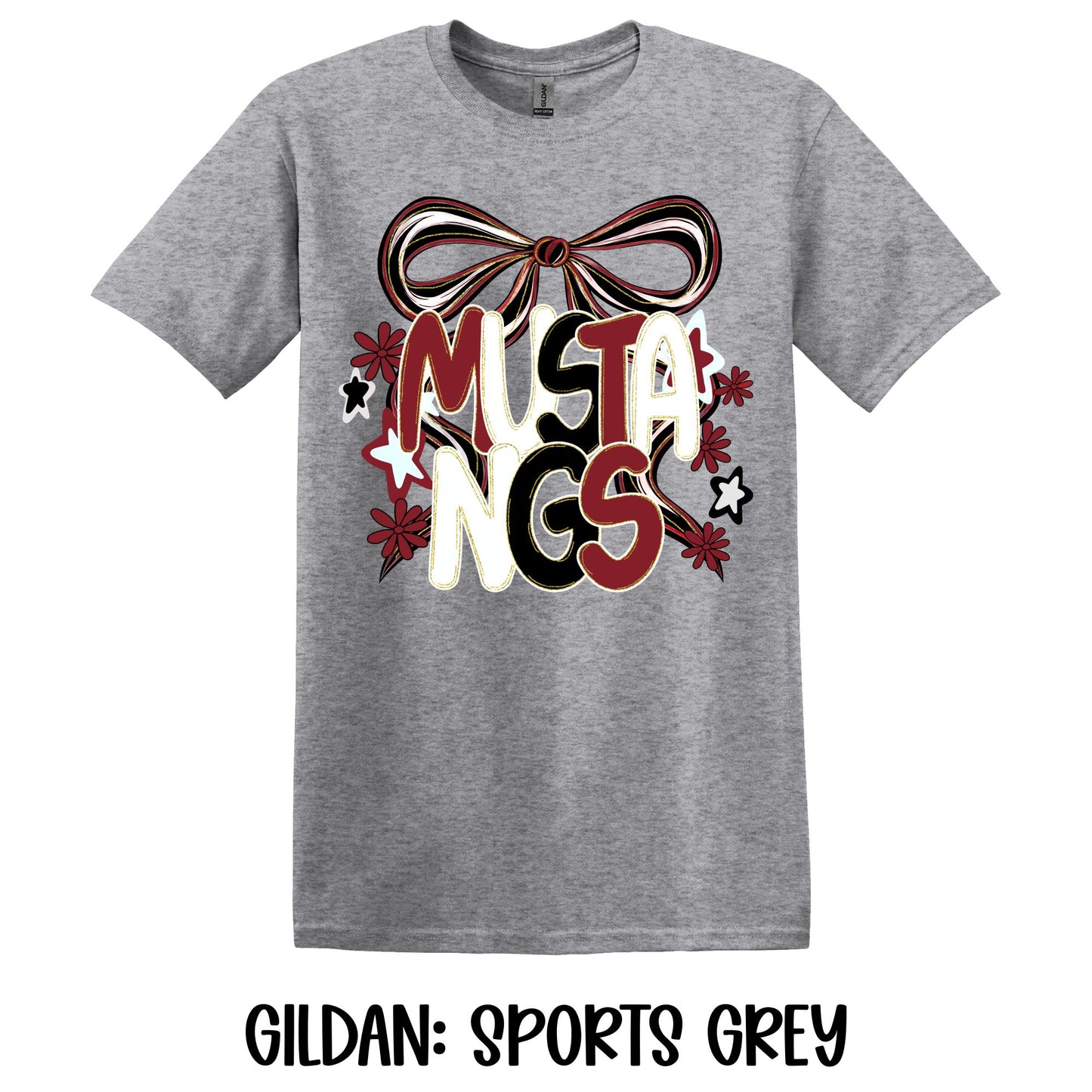 Mustangs Bow- Gildan YOUTH