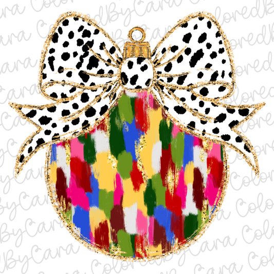 Colorful Coquette Christmas Ornament PNG File