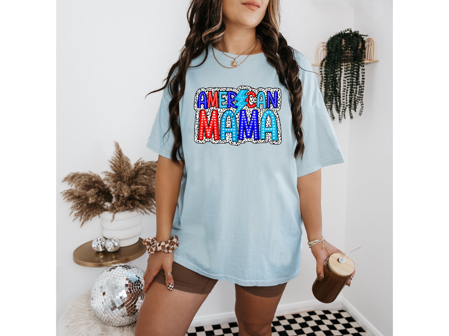 America Mama Dalmatian T-Shirt