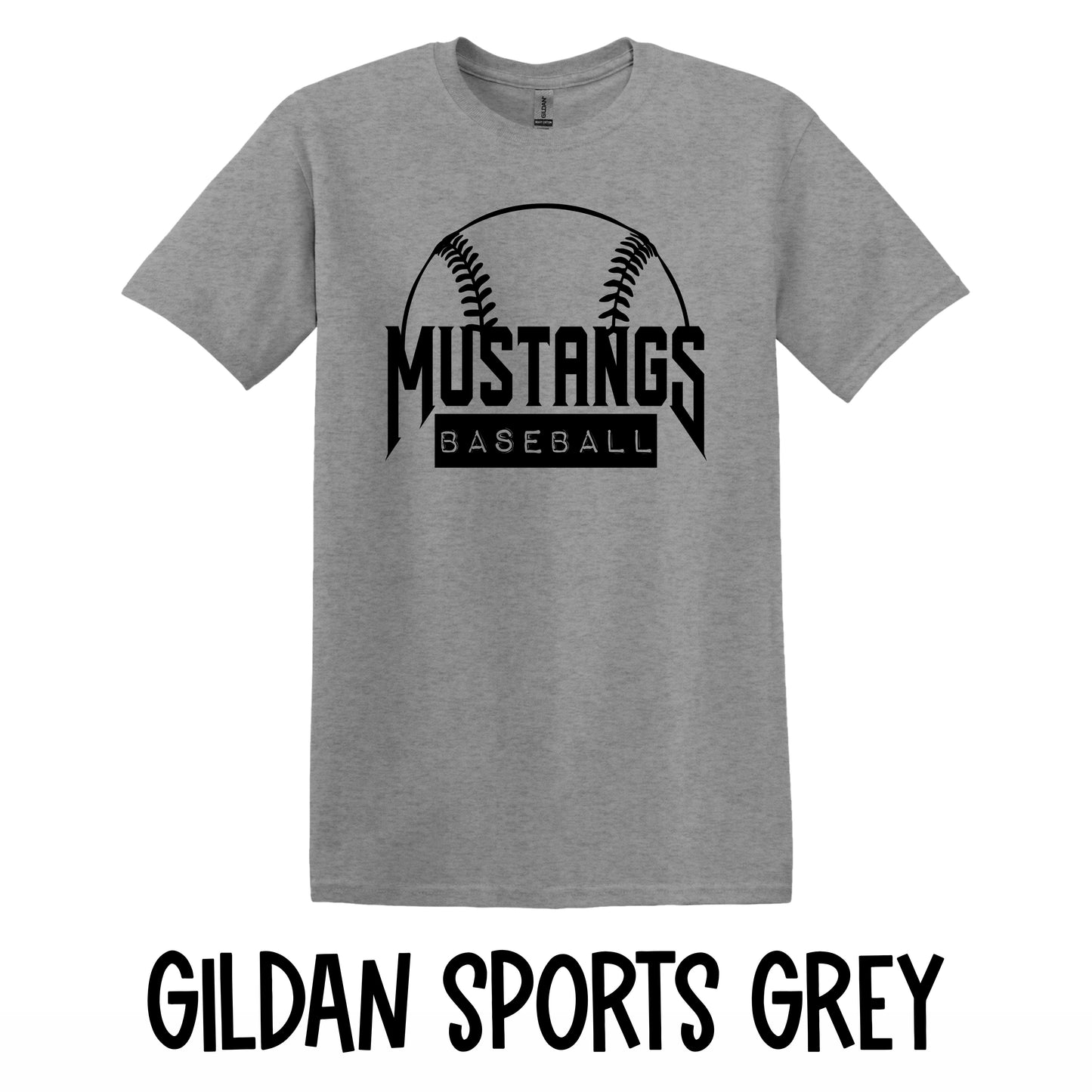 Mustangs baseball~Gildan