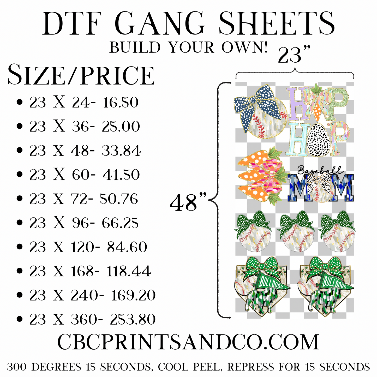 23" Gang Sheet Builder