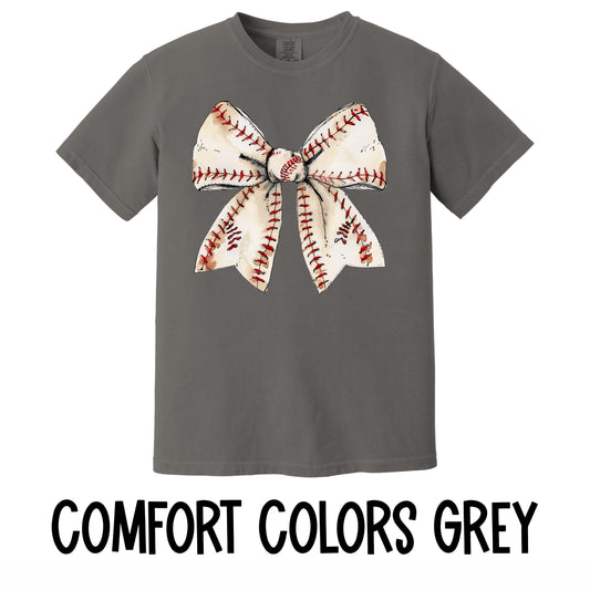 Coquette Baseball Bow T-Shirt~Comfort Colors