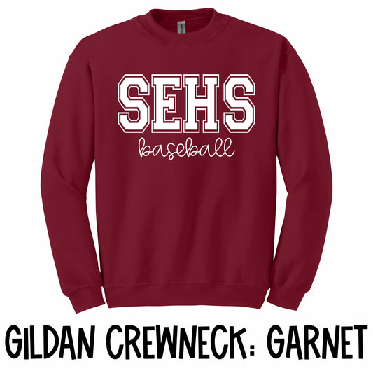 SEHS Script Baseball Crewneck