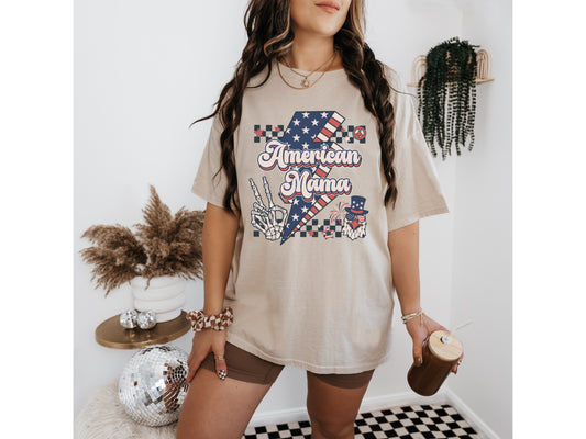 Retro American Mama T-Shirt