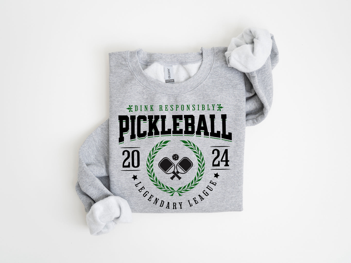 Dink Responsibly Pickleball Sweatshirt grey front 