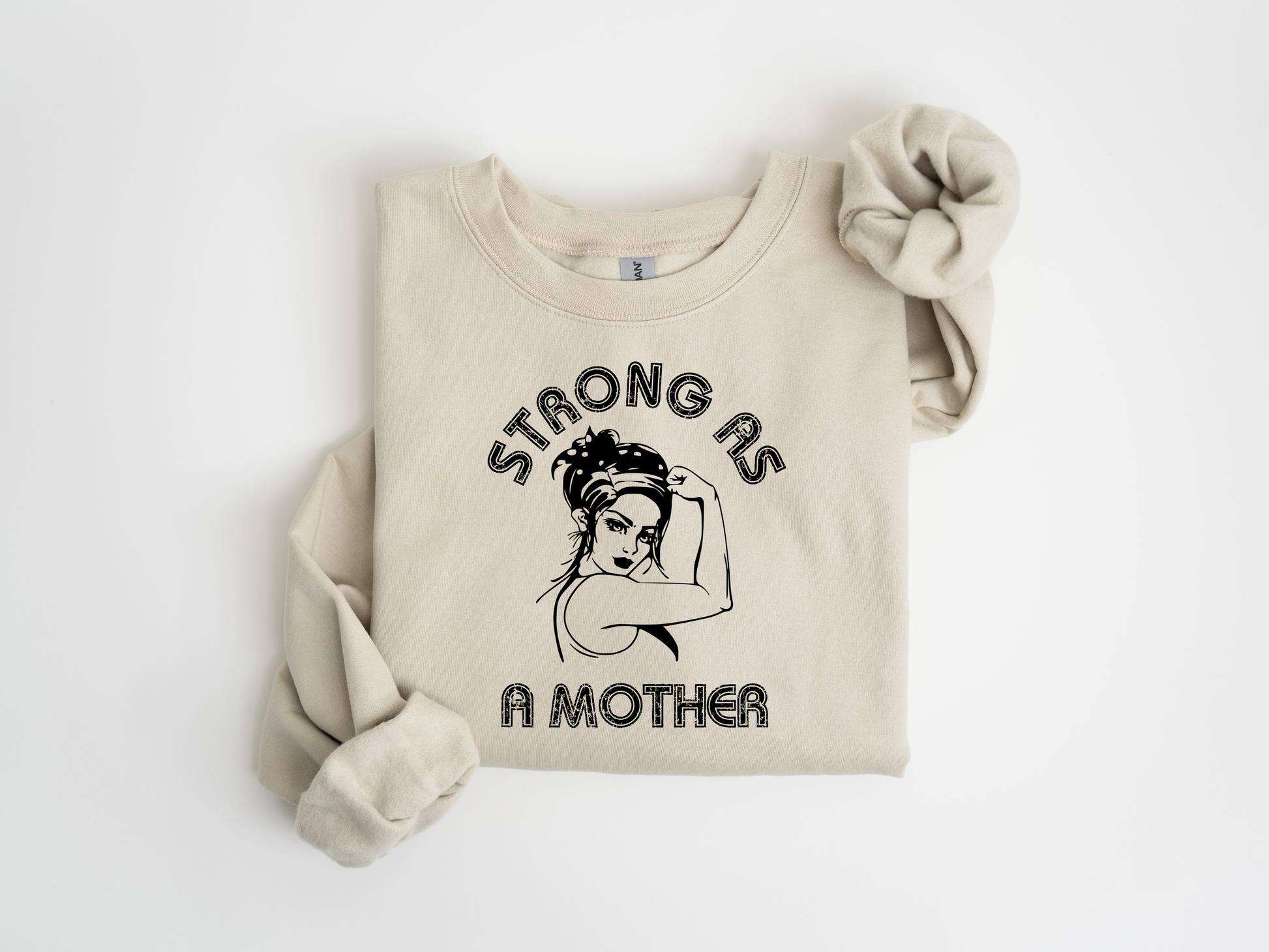Strong As A Mother Pump Cover sweatshirt sand front