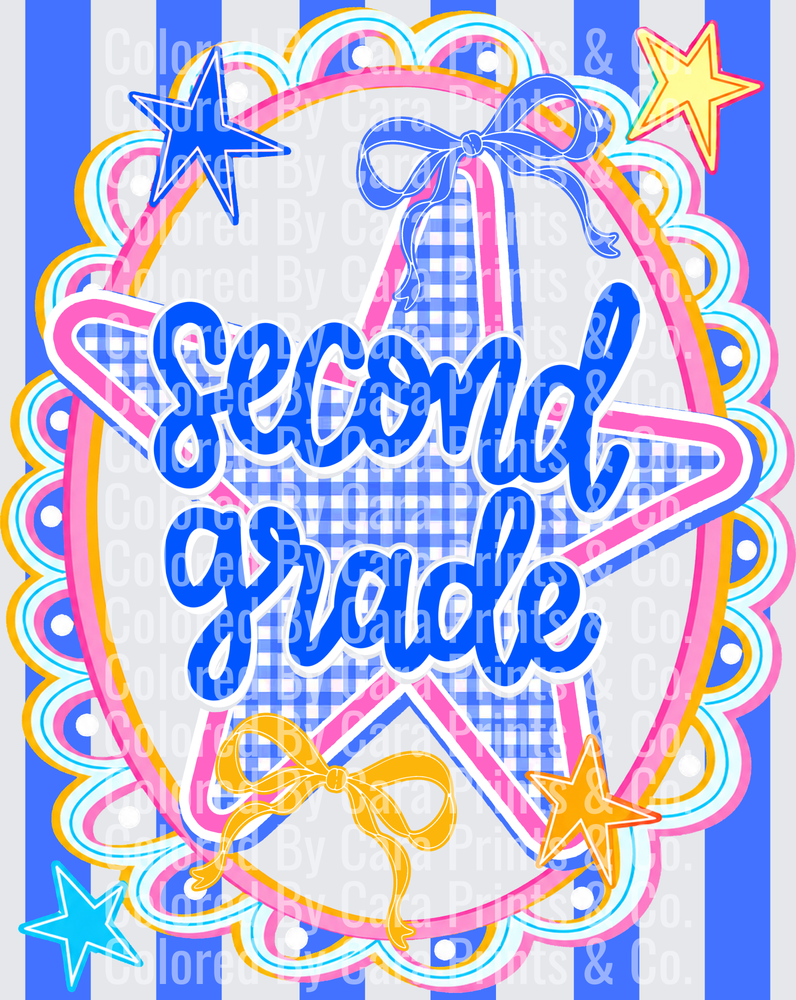 Preppy Blue Second Grade