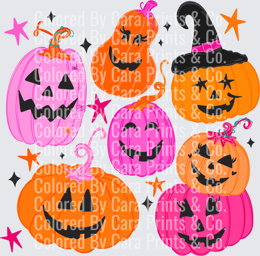 orange and pink pumpkins