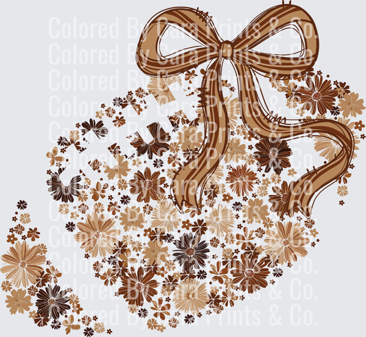 floral football coquette bow