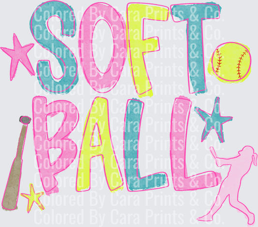 Neon Pastel Softball
