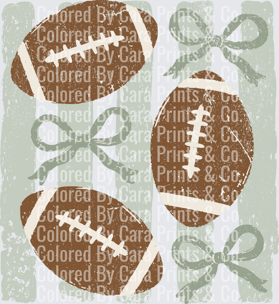 Football Green Bows